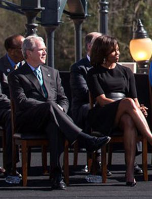 George W. Bush and Michelle Obama