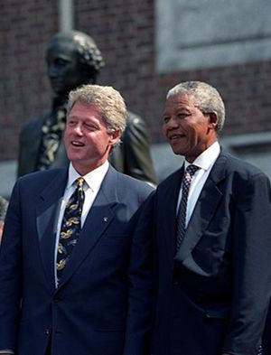 Bill Clinton and Nelson Mandela