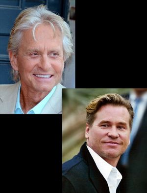 Michael Douglas and Val Kilmer