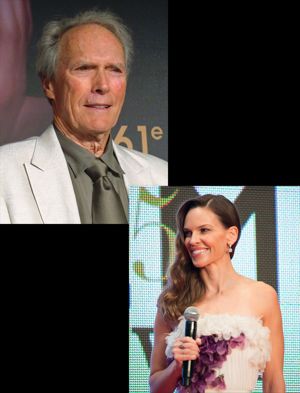 Clint Eastwood and Hilary Swank