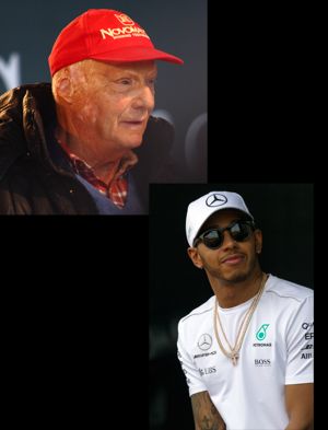 Niki Lauda and Lewis Hamilton