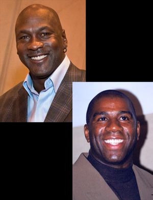 Michael Jordan and Magic Johnson