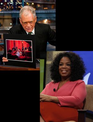 David Letterman and Oprah Winfrey