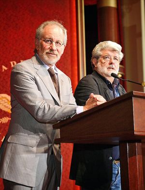 Steven Spielberg and George Lucas