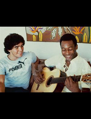 Diego Maradona and Pelé