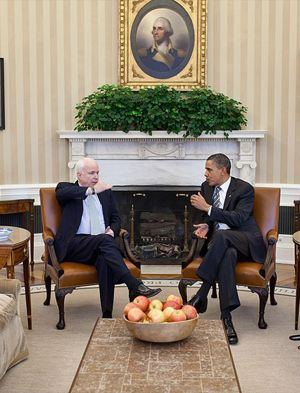 John McCain and Barack Obama