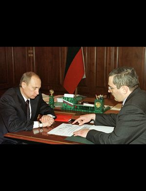 Vladimir Putin and Mikhail Khodorkovsky