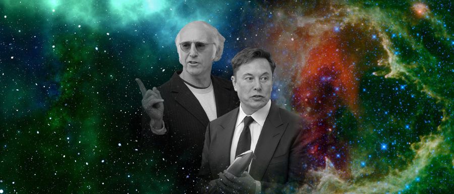 Larry David and Elon Musk